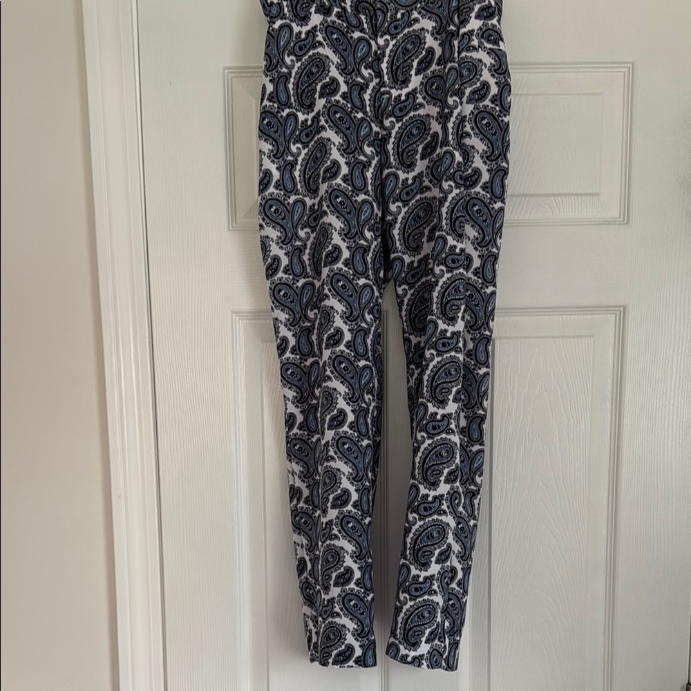 Banana Republic Blue Paisley Cropped Pants